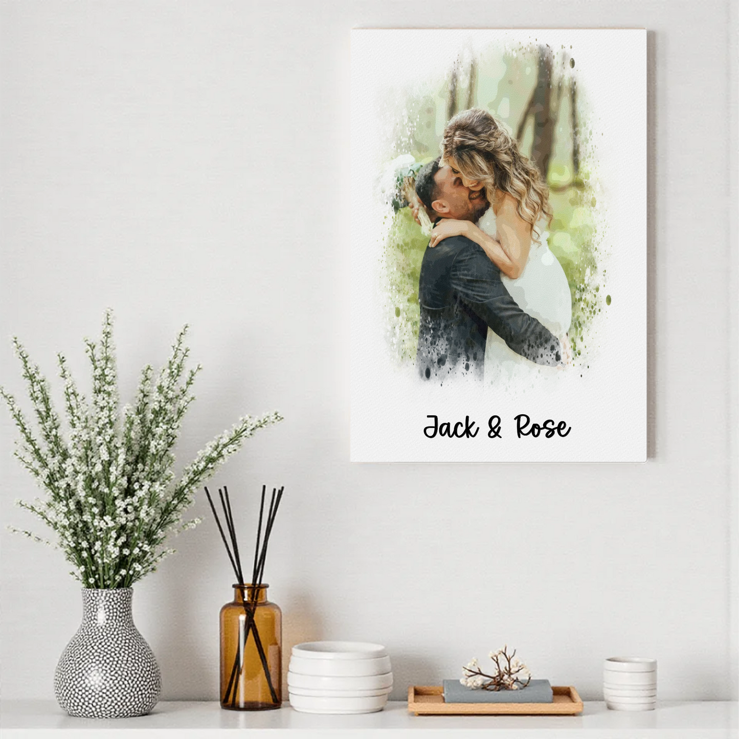 Personalisiertes Leinwandbild mit Foto als Geschenk für Hochzeit, Verlobung, Familie oder Paare