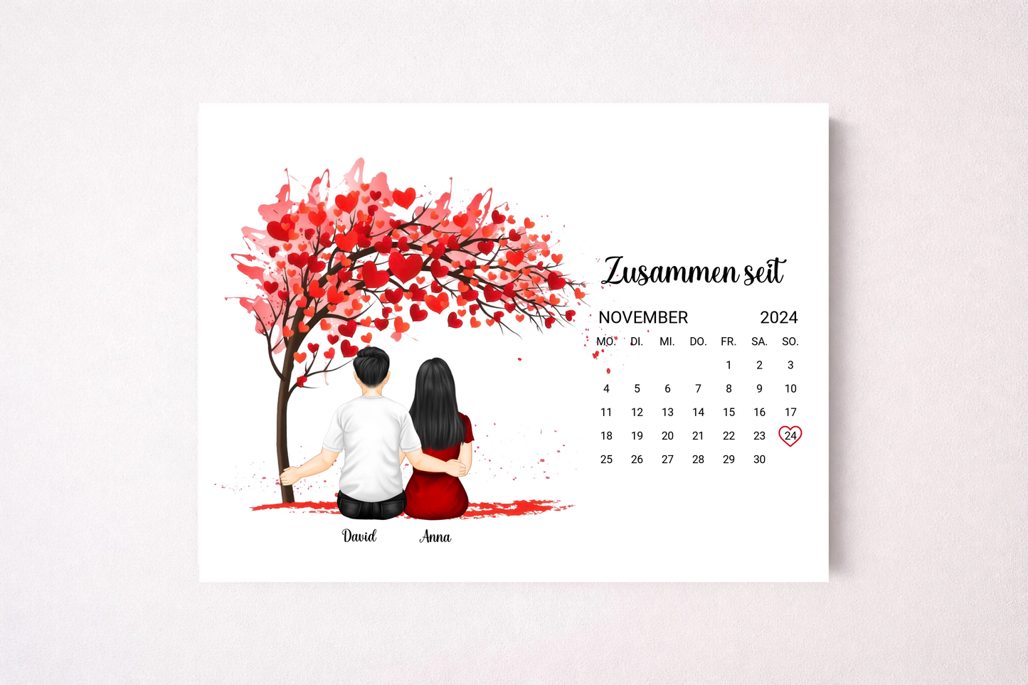 Poster Paar personalisiert mit Datum und Namen Geschenk Jahrestag Hochzeit