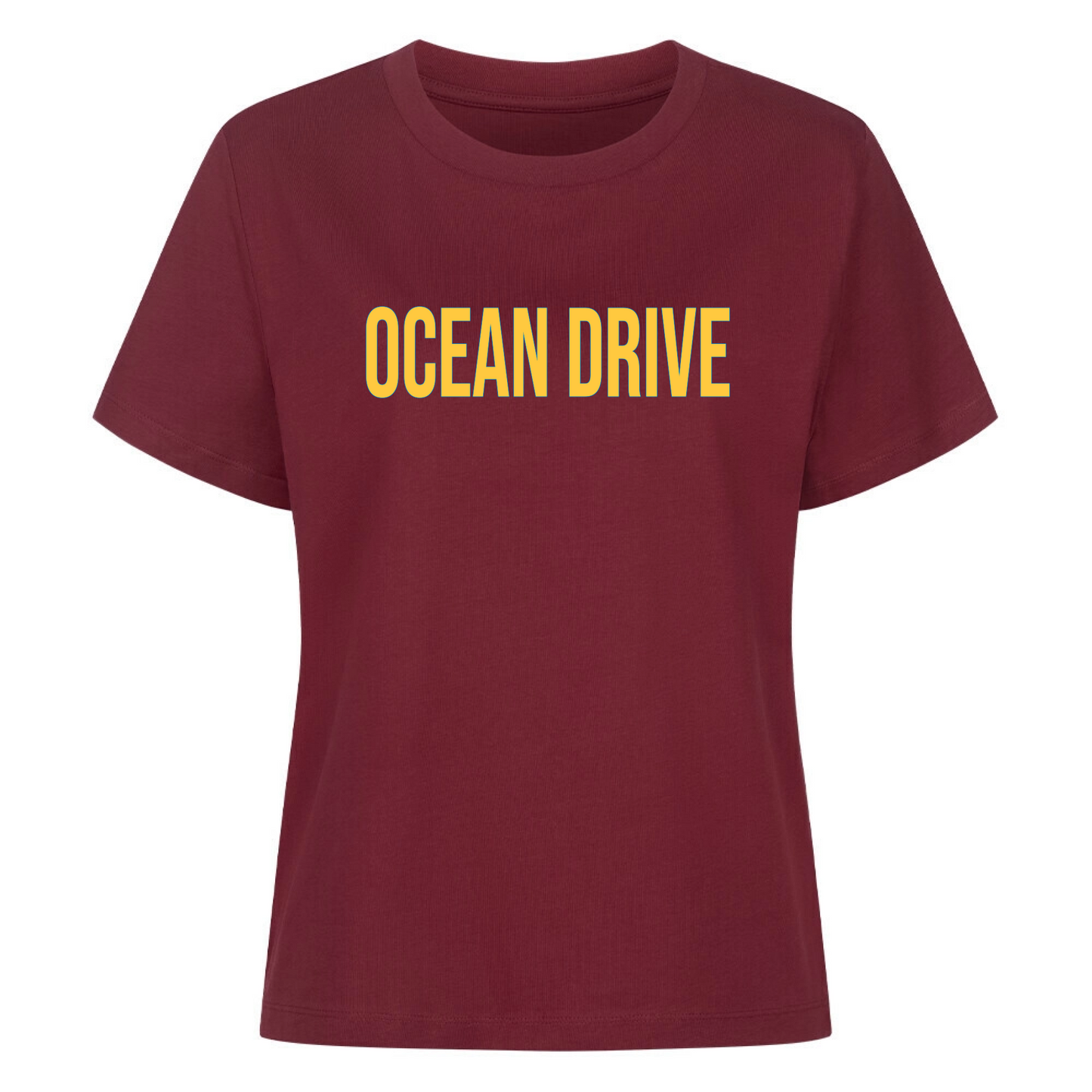 Personalisiertes Premium Organic Damen T-Shirt mit Wunschtext im mediterranen Vintage Stil
