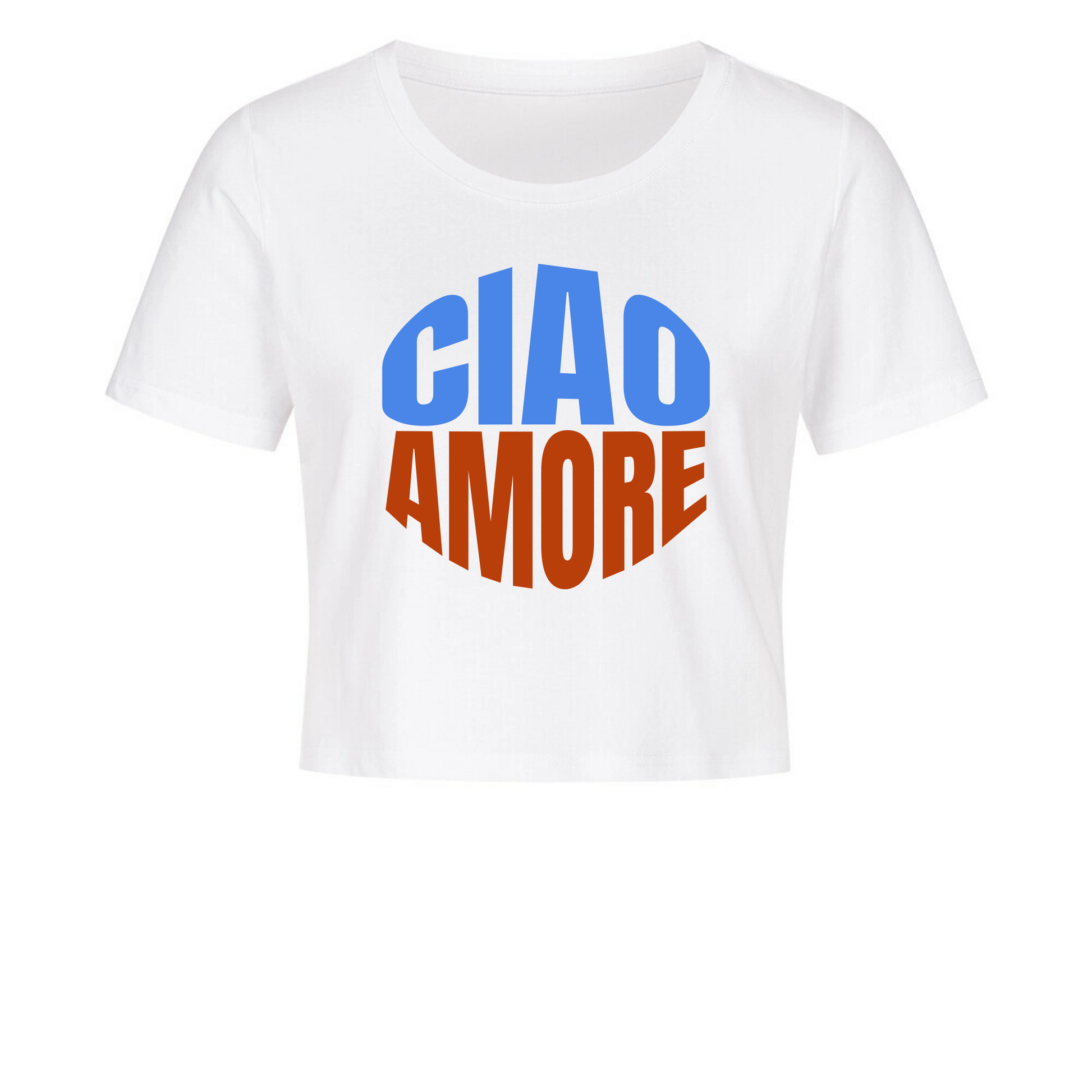 Damen Crop Top mit Wunschtext im Modern Curve Statement Design modernes Shirt