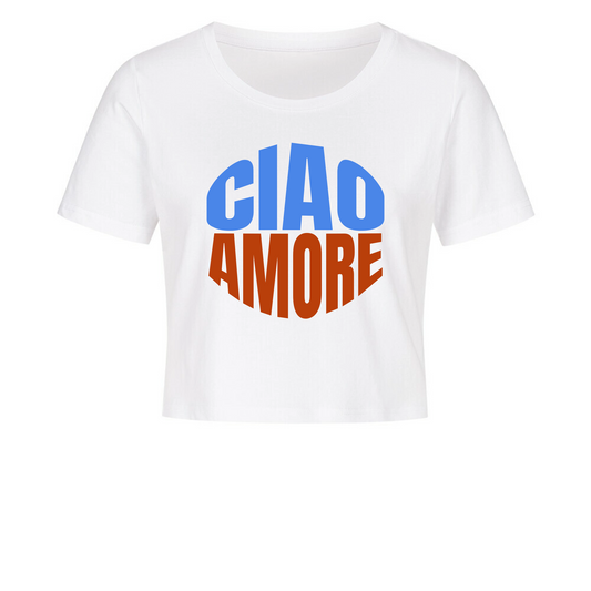 Damen Crop Top mit Wunschtext im Modern Curve Statement Design modernes Shirt