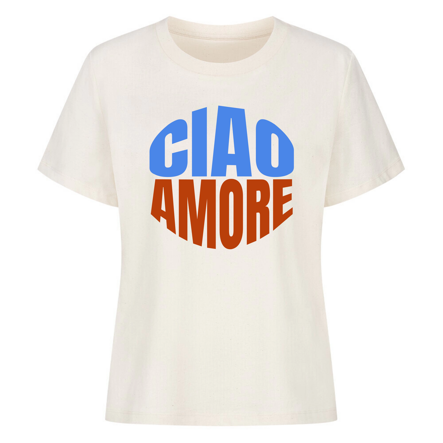 Damen Organic T-Shirt mit Wunschtext im Modern Curve Statement Design aus Bio Baumwolle