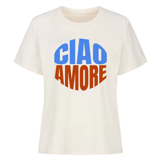 Damen Organic T-Shirt mit Wunschtext im Modern Curve Statement Design aus Bio Baumwolle