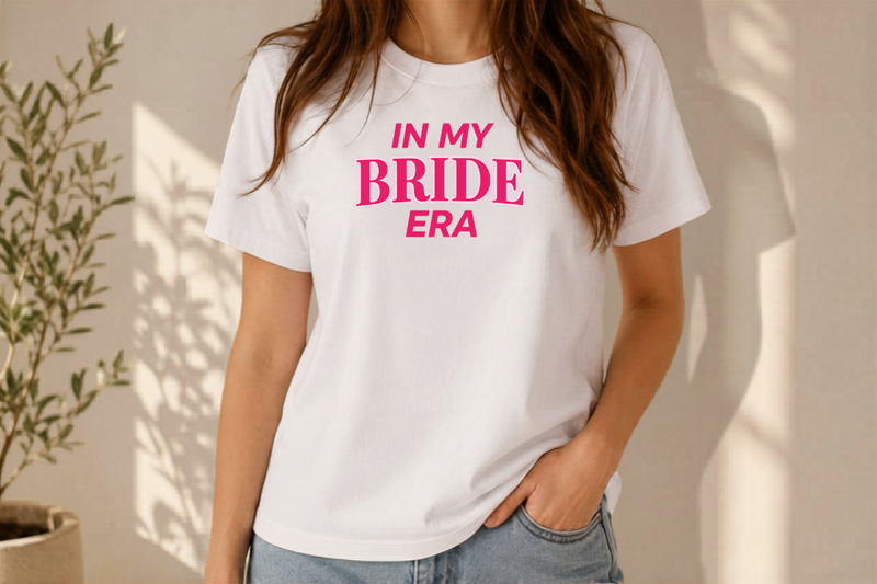 Damen Shirt mit In My Bride Era Design als Inspiration für JGA und Hochzeit