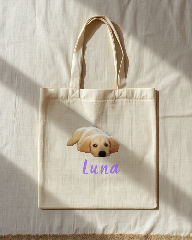 Jutebeutel mit Hundename als persönliche Geschenkidee für Hundebesitzer