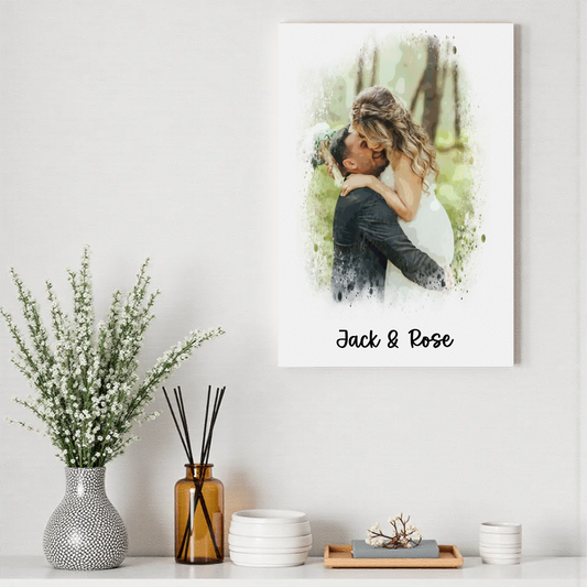 Personalisiertes Leinwandbild mit Foto als Geschenk für Hochzeit, Verlobung, Familie oder Paare