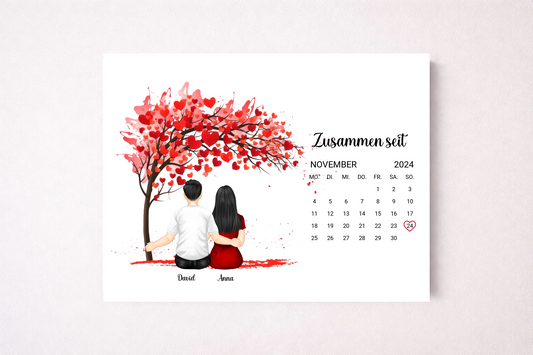 Poster Paar personalisiert mit Datum und Namen Geschenk Jahrestag Hochzeit