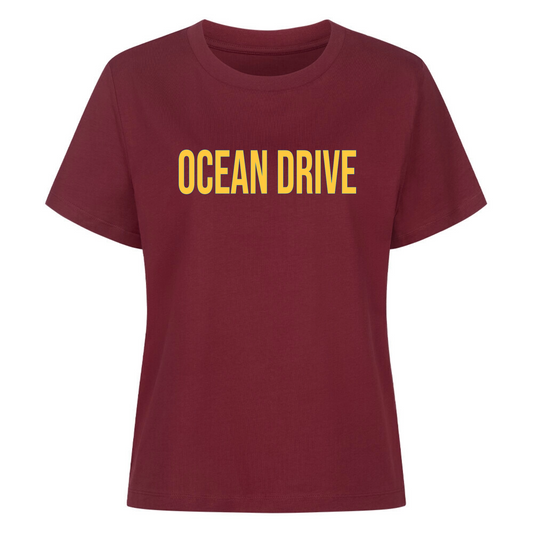 Personalisiertes Premium Organic Damen T-Shirt mit Wunschtext im mediterranen Vintage Stil